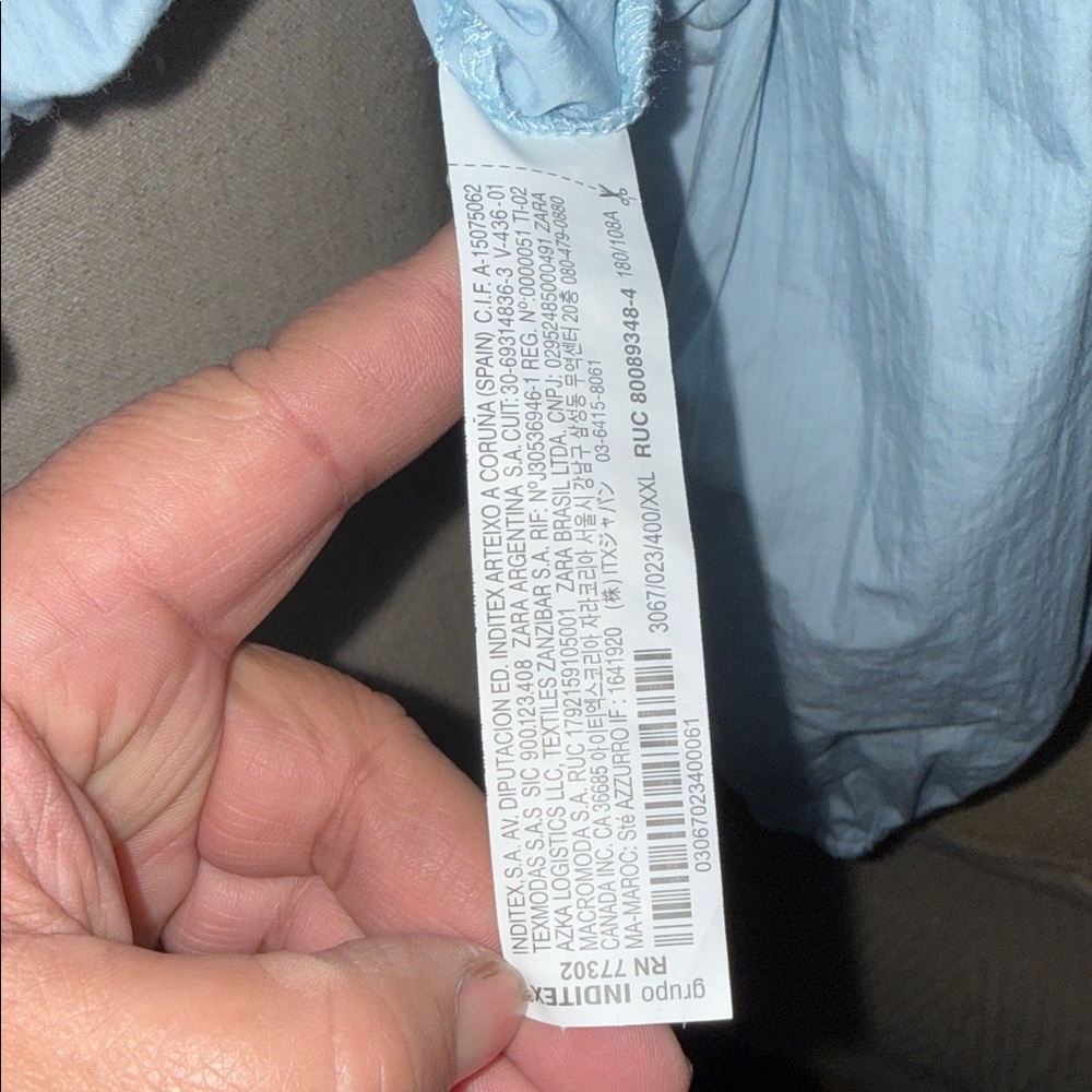 Zara Light Blue Cropped Hooded Jacket - Picture 6 of 6